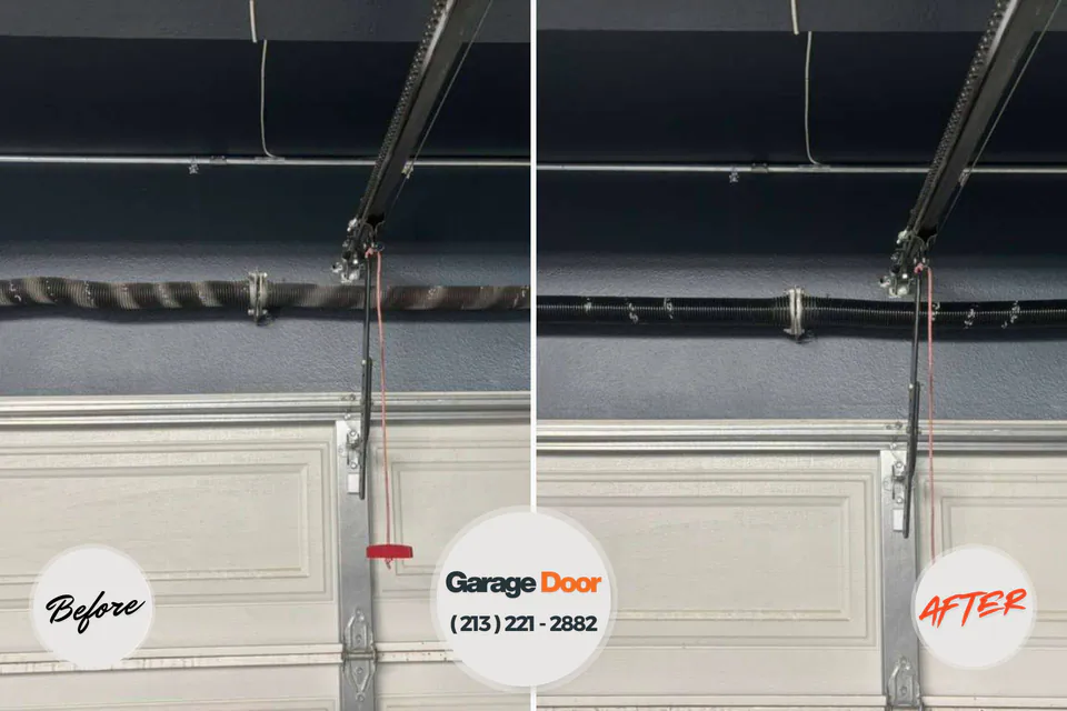 Before and after: garage door repair Mart, TX